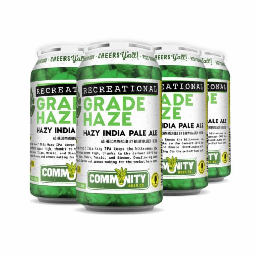 Community Beer Co. Recreational Grade Haze IPA Craft Beer Perspective: back