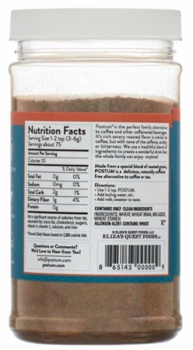 Postum® Caffeine Free Original Instant Coffee Alternative Perspective: back