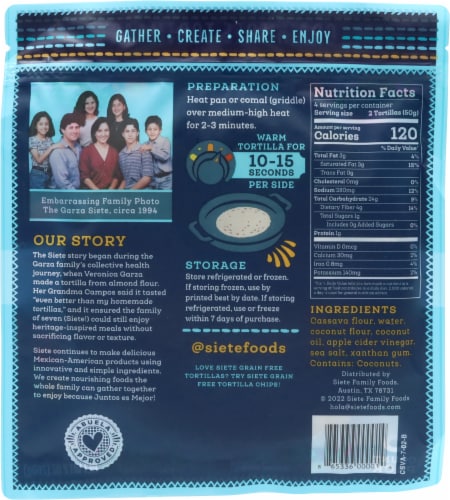 Siete Cassava Flour Tortillas Perspective: back