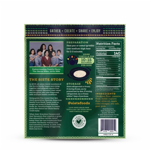 Siete Chickpea Flour Tortillas Perspective: back