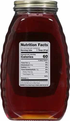 Bubba's Sweet Nectar Pure Wildflower Honey Perspective: back
