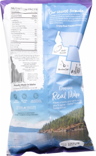 Teton Valley Brands Idaho Real Potato Chips - Rock Salt and Vinegar Perspective: back