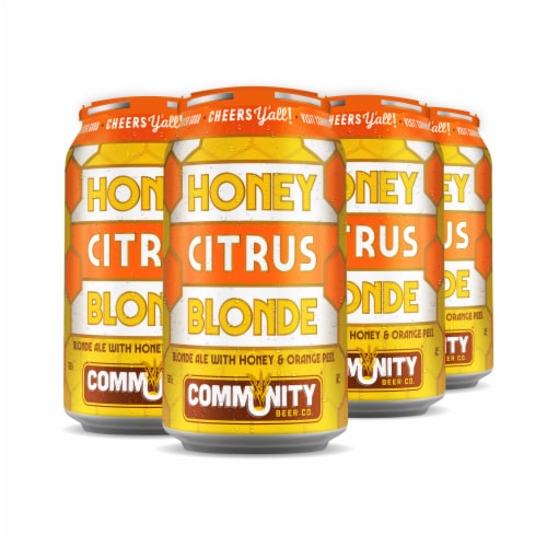Community Beer Co. Honey Citrus Blonde Ale Craft Beer Perspective: back