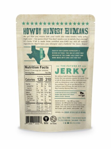 It's Jerky Y'all Black Pepper & Sea Salt Plant-Based Jerky Perspective: back