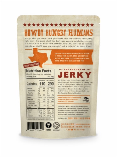 It's Jerky Y'all Prickly Pear Chipotle Plant-Based Vegan Jerky Perspective: back