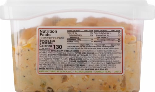 Queen Charlotte's Pimento Cheese Royale Gluten-Free Jalapeno Pimiento Cheese Perspective: back