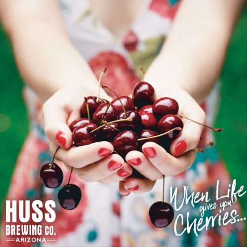Huss Brewing Papago Cherry Blossom Wheat Beer Perspective: back