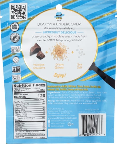 Undercover® Dark Chocolate & Sea Salt Crispy Quinoa Snacks Perspective: back