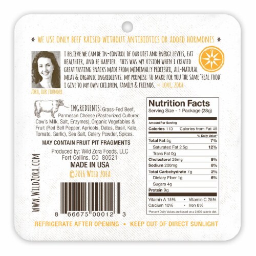 Wild Zora Parmesan Beef Kale Bar Perspective: back