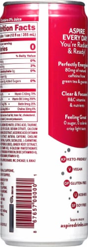 Aspire Cranberry Calorie Burning Energy Drink Can Perspective: back