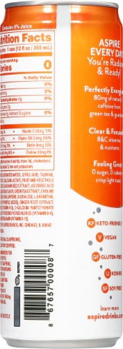 Aspire Mango Lemonade Calorie Burning Energy Drink Can Perspective: back