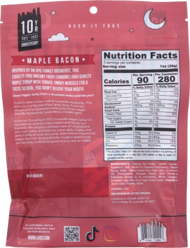 Louisville Maple Bacon Vegan Jerky Perspective: back