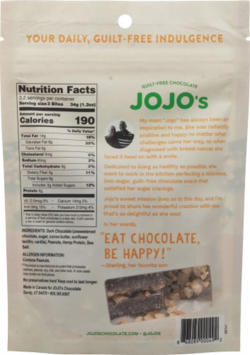 JOJO's Peanut Butter Delight Guilt-Free Chocolate Bites Perspective: back
