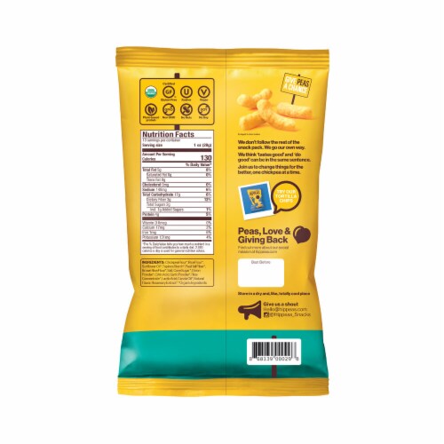 Hippeas® Organic Vegan White Cheddar Chickpea Puffs Chips Perspective: back