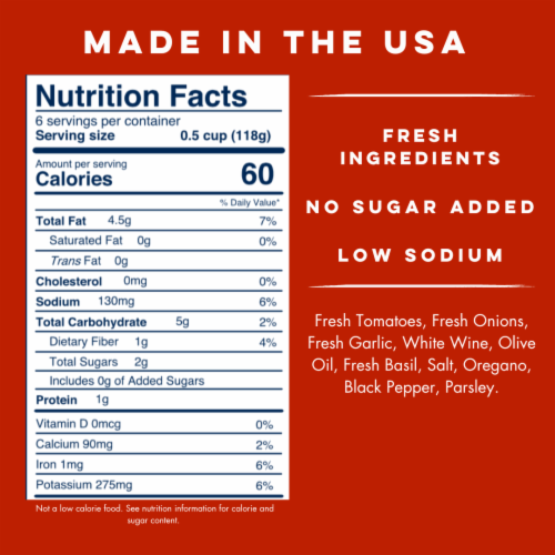 Yo Mama’s Foods® Low-Carb Marinara Pasta Sauce Perspective: back