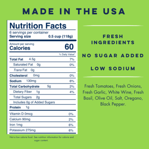 Yo Mama’s Foods® Low-Carb Tomato Basil Pasta Sauce Perspective: back