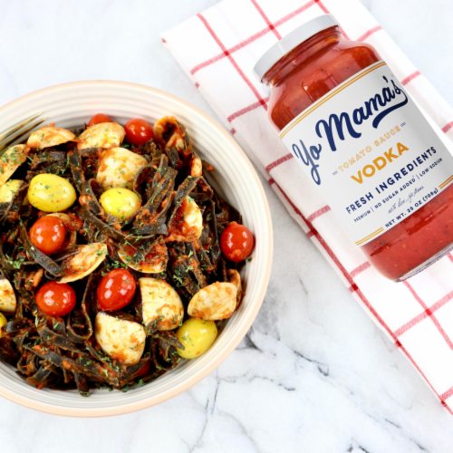 Yo Mama’s Foods® Low-Carb Vodka Pasta Sauce Perspective: back