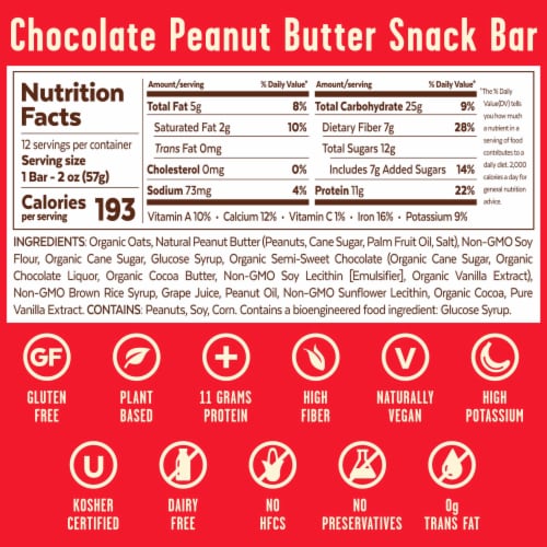 Grab the Gold® Chocolate Peanut Butter Snack Bar Perspective: back