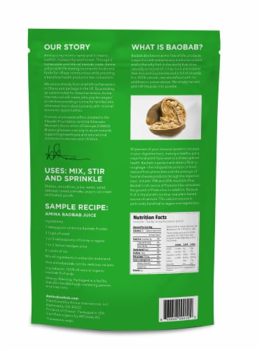Amina Organic Baobab Powder Perspective: back