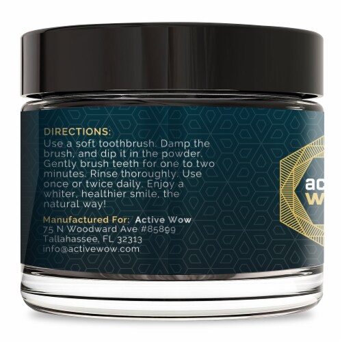 Active Wow Teeth Whitening Activated Coconut Charcoal Powder Perspective: back