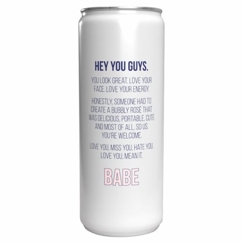 Babe Rose Wine with Bubbles Ready to Drink Cocktail Single Can Perspective: back