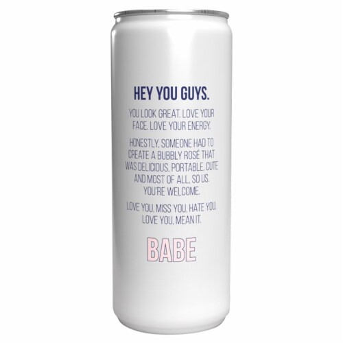 Babe Rose Wine with Bubbles Ready to Drink Cocktail Single Can Perspective: back