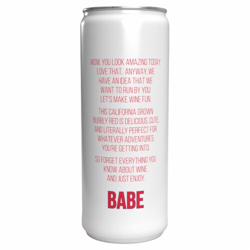 Babe Red Wine with Bubbles Flavored Hard Beverage Single Can Perspective: back