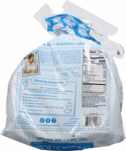 RoRo's Baking Company® Cinnamon Rolls Perspective: back
