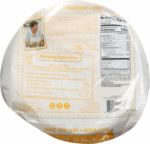 RoRo's Baking Company® Dinner Rolls Perspective: back