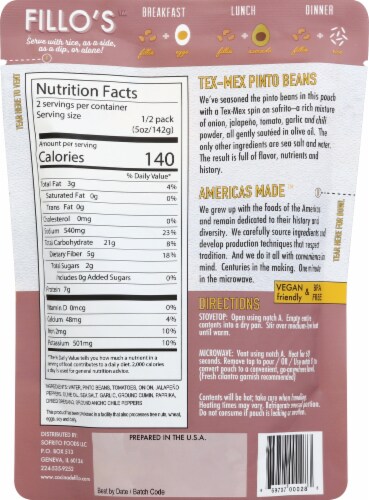 FILLO'S™ Tex-Mex Pinto Beans Perspective: back