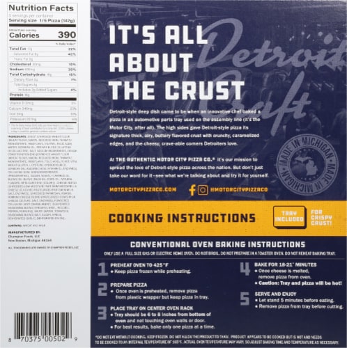 Motor City Pizza Co.® Four Cheese Original Crust Frozen Pizza Perspective: back