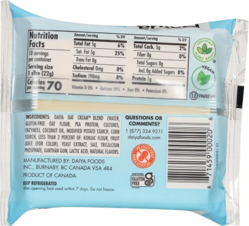 Daiya™ Dairy Free Swiss Sliced Cheese Perspective: back
