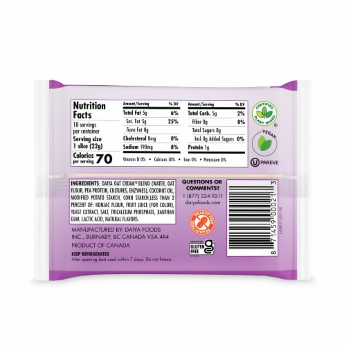 Daiya Dairy Free Provolone Style Vegan Cheese Slices Perspective: back