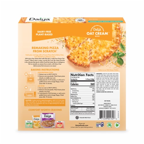 Daiya Dairy Free Cheeze Lover's Gluten Free Vegan Frozen Pizza Perspective: back