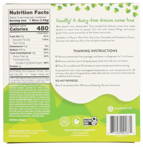 Daiya Dairy-Free™ Gluten-Free Key Lime Vegan Cheesecake Perspective: back