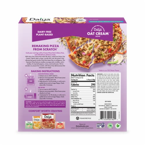 Daiya™ Dairy Free Gluten Free Supreme Pizza Perspective: back
