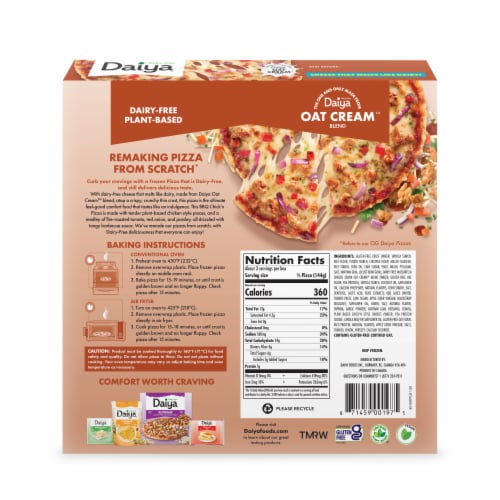 Daiya™ Dairy Free Gluten Free Meatless BBQ Chick'n Flavored Pizza Perspective: back