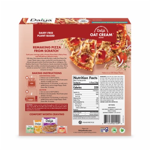 Daiya Dairy Free Meatless Meat Lover's Gluten Free Vegan Frozen Pizza Perspective: back