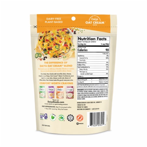 Daiya Dairy Free Cheddar Style Vegan Cheese Shreds Perspective: back