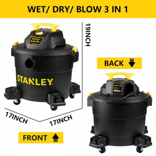 Stanley SL18191P Heavy Duty Portable 10 Gallon Wet Dry Shop Vacuum Cleaner Perspective: back