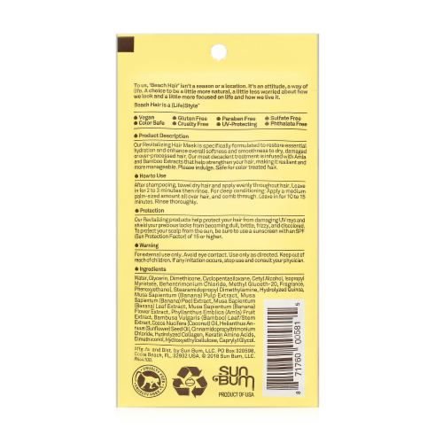 Sun Bum Deep Conditioning Hair Mask Perspective: back
