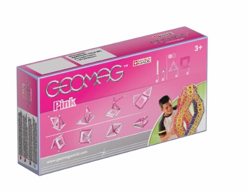 Geomag 22-Piece Construction Set with Assorted Pink Panels Perspective: back