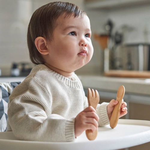 Bamboo Baby's/Toddler's Fork and Spoon Set (12M+), 1 unit - Harris Teeter