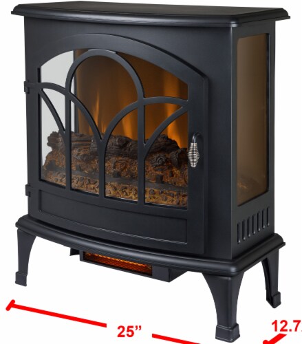 Pleasant Hearth Curved Front Infrared Panoramic Electric Stove - Black Perspective: back