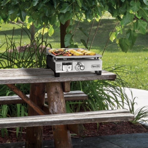 Dyna-Glo 1-Burner Stainless Steel 18,000 BTU 260 Sq. In. Outdoor LP Gas Griddle Perspective: back