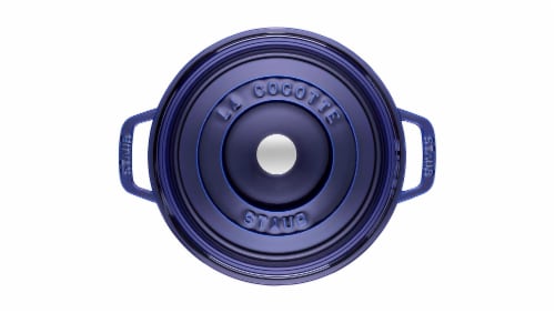 Staub Cast Iron 13.25-qt Round Cocotte - Dark Blue Perspective: back