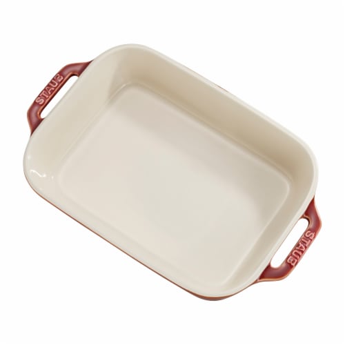 Staub Ceramic 2-pc Rectangular Baking Dish Set - Rustic Red Perspective: back