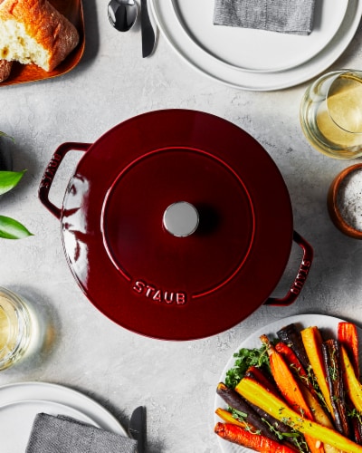 Staub Cast Iron 3.75-qt Essential French Oven - Grenadine Perspective: back