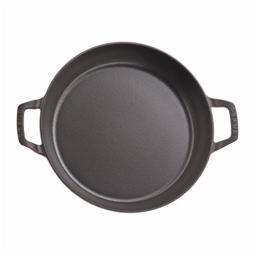 Staub Cast Iron 3.5-qt Braiser with Glass Lid - Grenadine Perspective: back