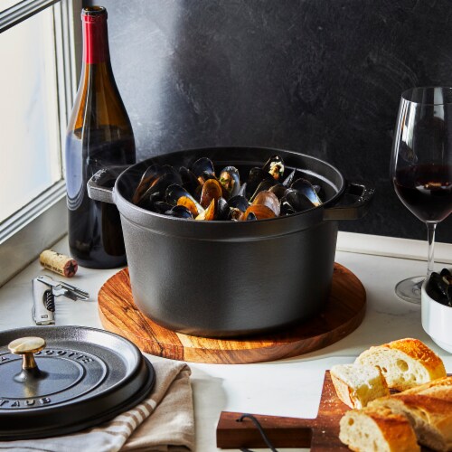 Staub Cast Iron 5 Quart Tall Cocotte Matte Black